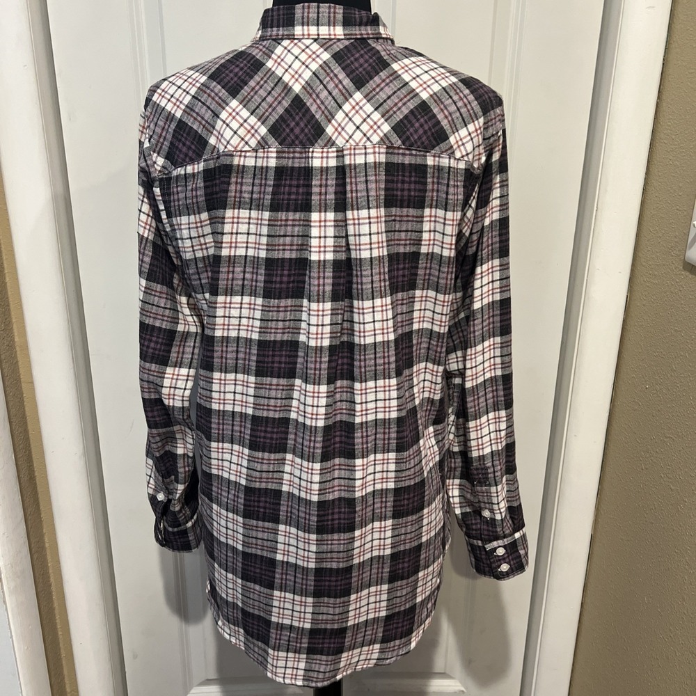Toad & Co. Women's Long Sleeve Plaid Button Up Shirt Size L‎ Large  Hand Pockets - Picture 5 of 9